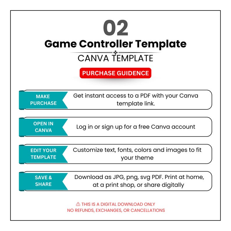 Gaming Controller Party Template, Editable Canva Game Controller Cutout ...