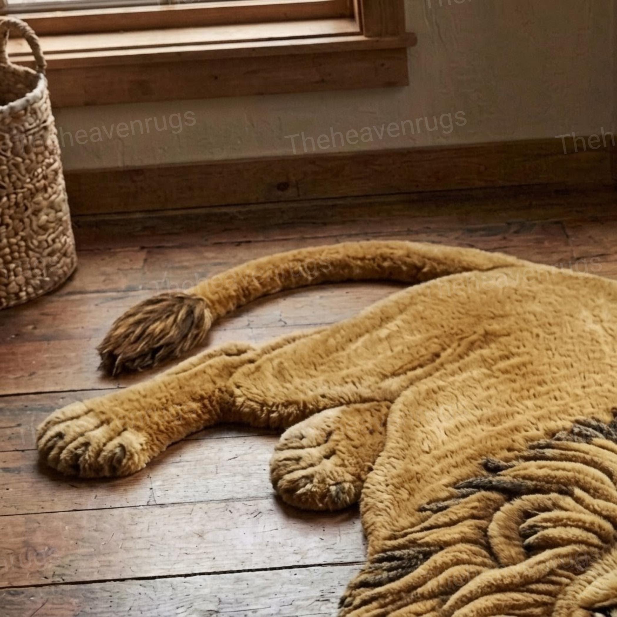 3D Lion Rug, Hand Tufted Wool Animal Carpet, Custom Safari Nursery ...