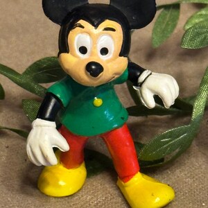 Vintage 1980s Durham Disney PVC Figures - Saluting Donald Duck & Green Shirt Mickey Mouse Set image 2