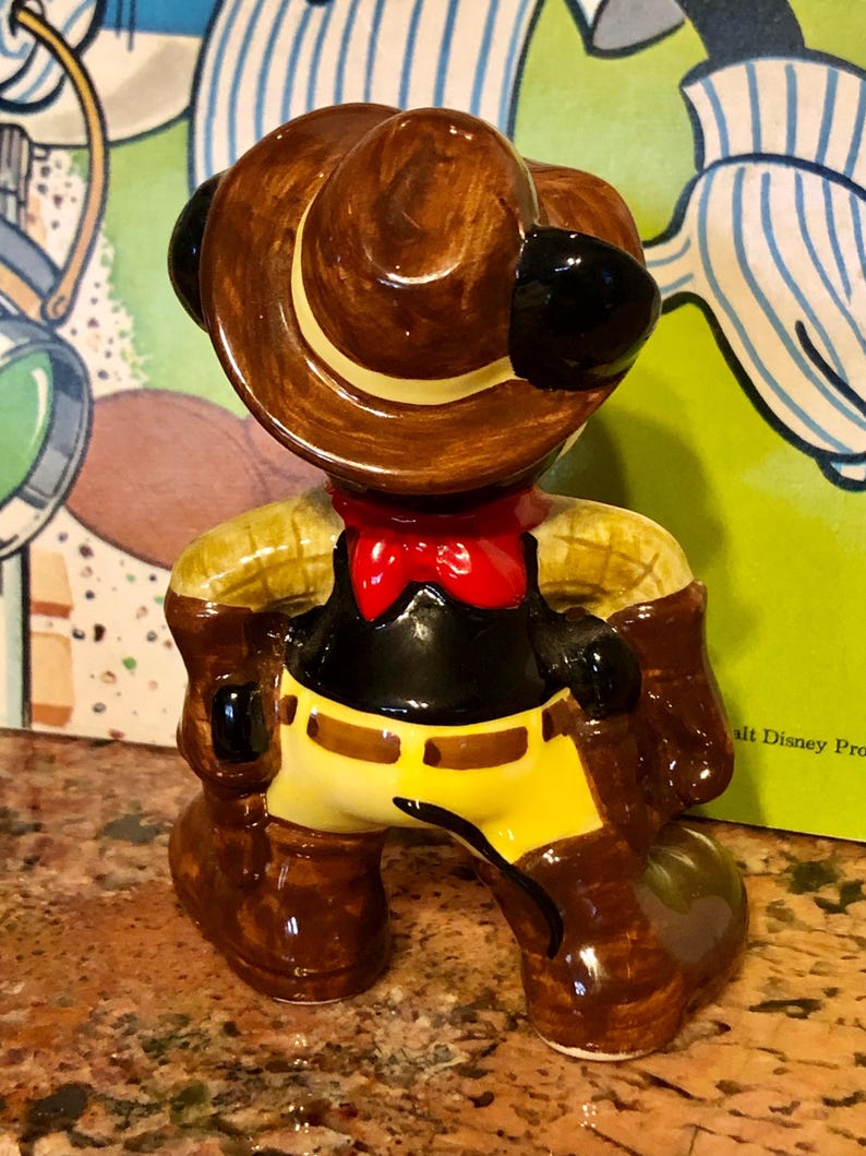 Vintage Walt Disney Productions Mickey Mouse Sheriff Figurine, 4" Made in Japan Ceramic Statue image 7