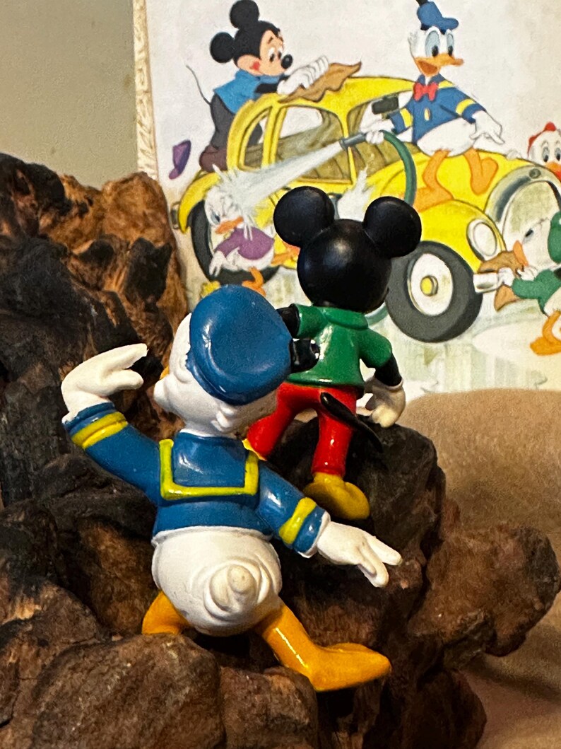 Vintage 1980s Durham Disney PVC Figures - Saluting Donald Duck & Green Shirt Mickey Mouse Set image 11