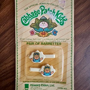 Vintage 1983 Cabbage Patch Kids Barrettes Unpunched Card Item 16-D28 Howard Eldon