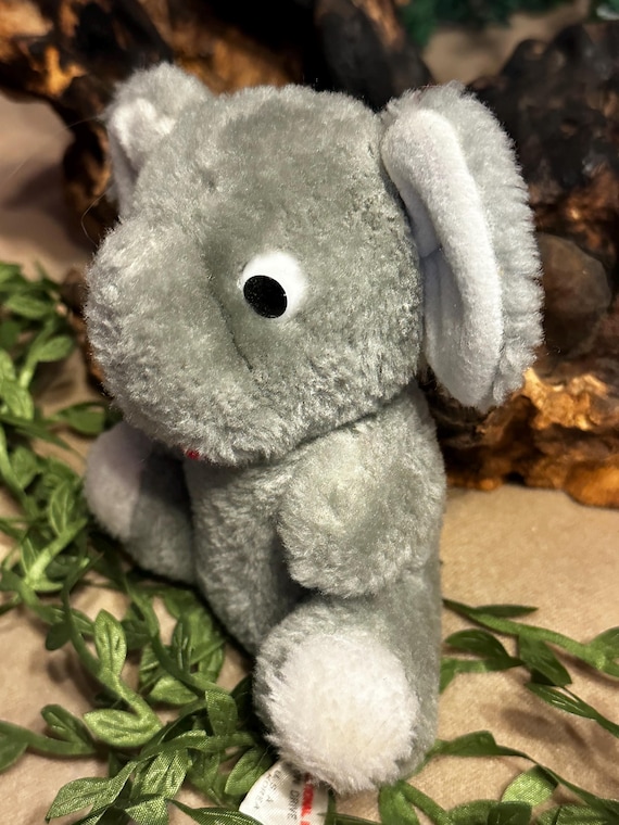 Vintage K&M Gray Elephant Plush 5.5