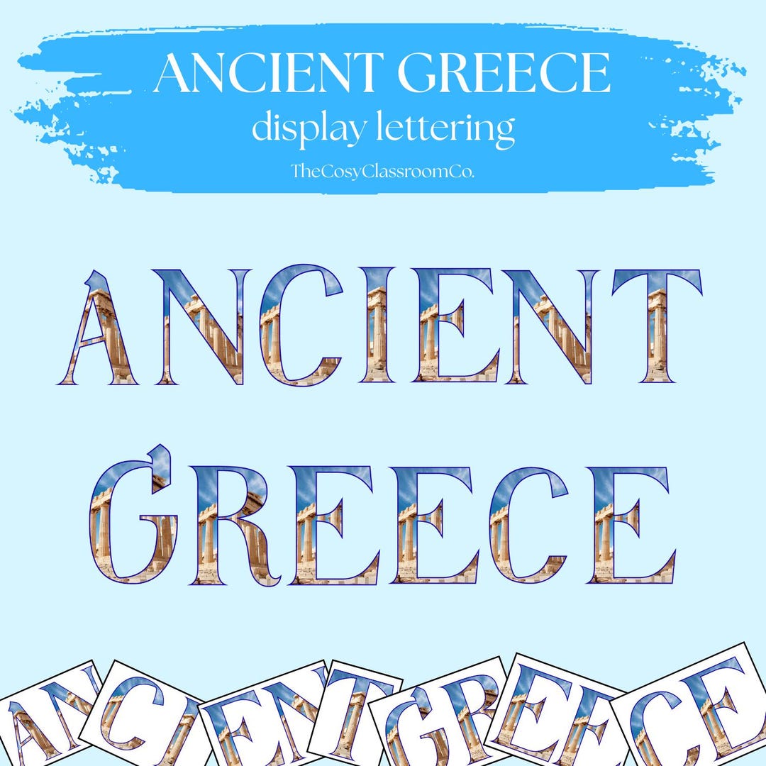 Greek Display Lettering Ancient Greece Classroom Display Letters | KS2 Printable Decor - Etsy