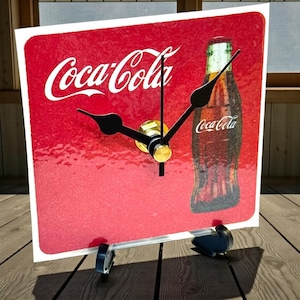 Coca Cola Beer Mat Desktop Clock With Display Stand And Battery