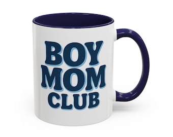 Boy Mom Club Mug – Two-Tone Ceramic Coffee Cup, Mom Life Gift