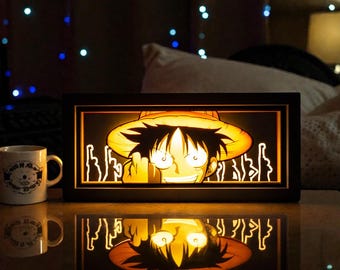 Lampada da scrivania con luce notturna a LED Anime / Illusione 3D in acrilico ispirata ai manga / Regalo di decorazioni natalizie