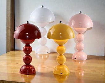 Lampada a fungo / Lampada touch ricaricabile / Lampada da comodino retrò a LED dimmerabile