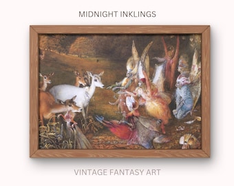 Enchanted Forest Art Print by JA Fitzgerald, Fantasy Art Reproduction, Victorian Age Artwork 8.5x11 Print JPG