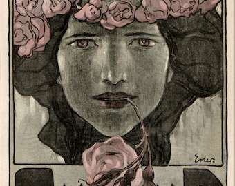 Stampa artistica Art Nouveau – Rivista Jugend, riproduzione d'arte vintage, stampa JPG 8,5x11