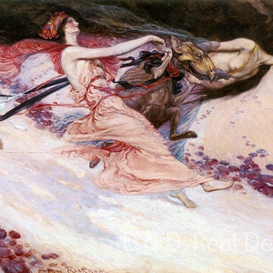 Fairy Vintage Art Print Reproduction &quot;Eflin Revellers&quot; by Arthur Rackham 1900 JPG Unframed High Gloss Paper