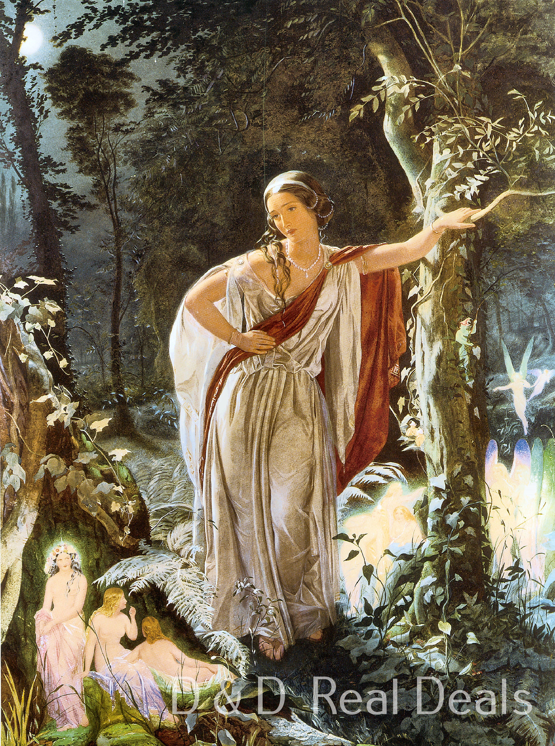 Hermia and the Fairies Vintage Art Print Reproduction by John