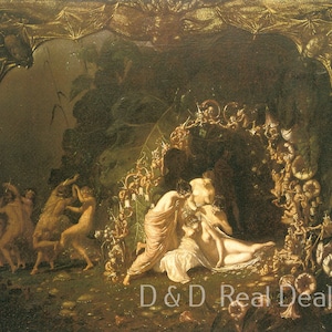 Fairy Vintage Art Print Reproduction &quot;Titania Sleeping&quot; by Richard Dadd 1841 JPG Unframed High Gloss Paper