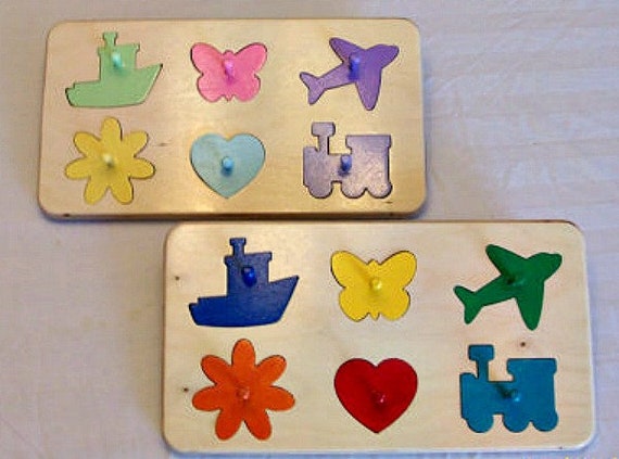 Wooden Shapes Puzzle Wooden Shapes Wooden Shape Board Wooden Etsy