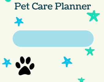 Printable Pet Planner, Care Tracker PDF + PNG