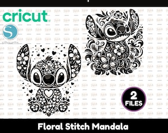 Mandala au point floral SVG, PNG, fichier de coupe silhouette