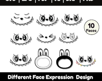 Christmas Faces SVG Bundle: Kawaii Cartoon Clipart (Digital Download)