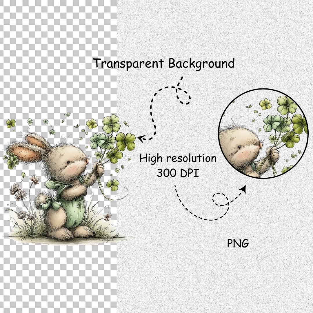 69 PNG Whimsical St. Patrick’s Day Bunny Clipart – Cute Lucky Rabbit ...
