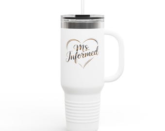 Taza de viaje "Sra. Corazón Informado" / 40 oz - (PA) Asistente Médico - Vaso de acero inoxidable