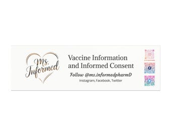Imán para coche de la Sra. Información sobre vacunas y consentimiento informado