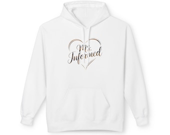 Sudadera con capucha de la Sra. Corazón Informado / Diseño de corazón con texto