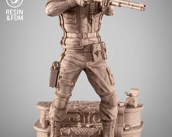 Chris Redfield From Resident Evil - 3D STL File | Resin Stl File | FDM Stl File | Instant Download STL | Fan Art Figurine