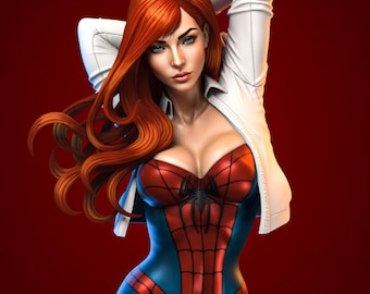 Mary Jane From Spider Man - 3D STL File | Resin Stl File | FDM Stl File | Instant Download STL | Fan Art Figurine