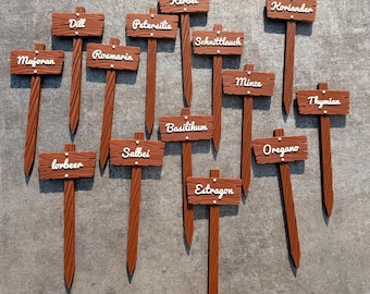 Garden herb signs, herb markers