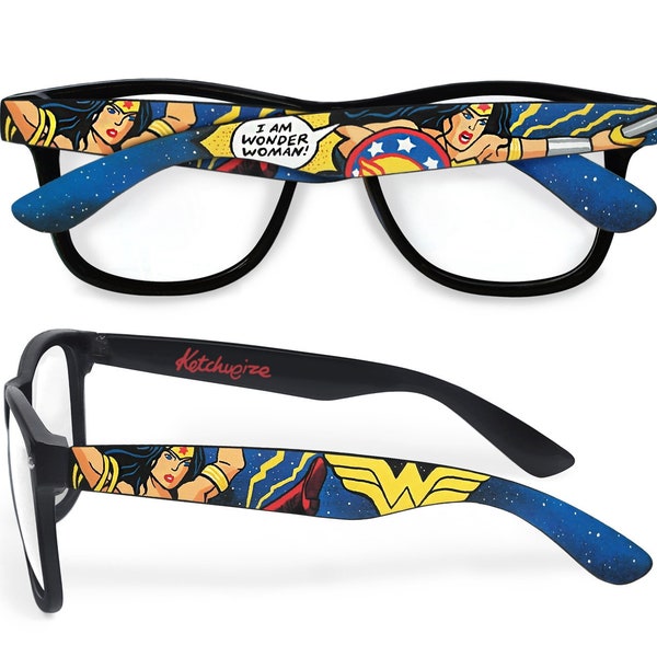 Comic book glasses personalized birthday gift for girlfriend unique geek gift for her empowered women Prescription comic superhero