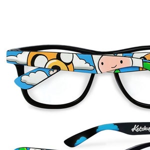 Adventure Time custom wayfarer glasses Finn and Jake personalized unique gift geek accessories for men women clear lens Prescription frames