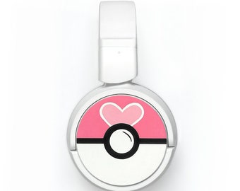 Pokemon headphones geeky gift for her personalized gift for girlfriend for him gamer girl pink love heart video game cute kids earphones