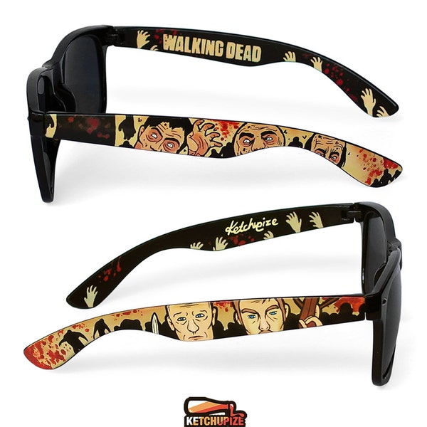 Walking Dead wayfarer customized sunglasses birthday gift for him boyfriend comic unique hand-painted for men women geek zombie apocalypse