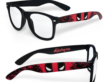 Deadpool Prescription glasses father's day unique birthday gift for boyfriend geek gift for her custom personalized comic book clear lens