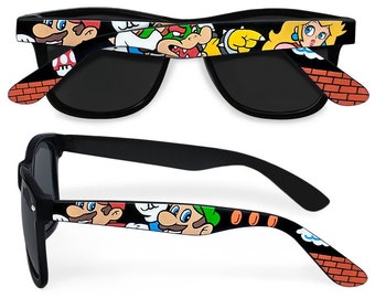 Super Mario sunglasses Luigi Princess Peach Bowser prescription gamer birthday gift for him for her wayfarer nerdy unique geeky video game
