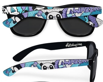 Panda kawaii wayfarer glasses hand painted Unique birthday gift for girlfriend gift for girl custom Prescription clear lens back to school