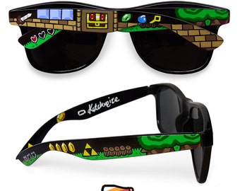 Legend of Zelda custom sunglasses gift for nerd unique video game gift custom personalized gift for him boyfriend geek Triforce wayfarer