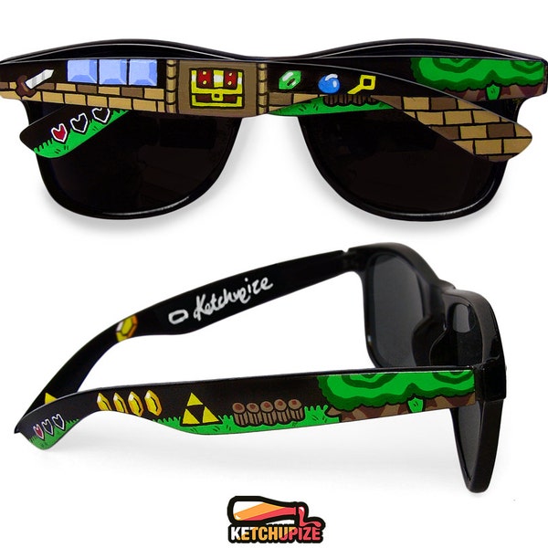 Legend of Zelda custom sunglasses gift for nerd unique video game gift custom personalized gift for him boyfriend geek Triforce wayfarer