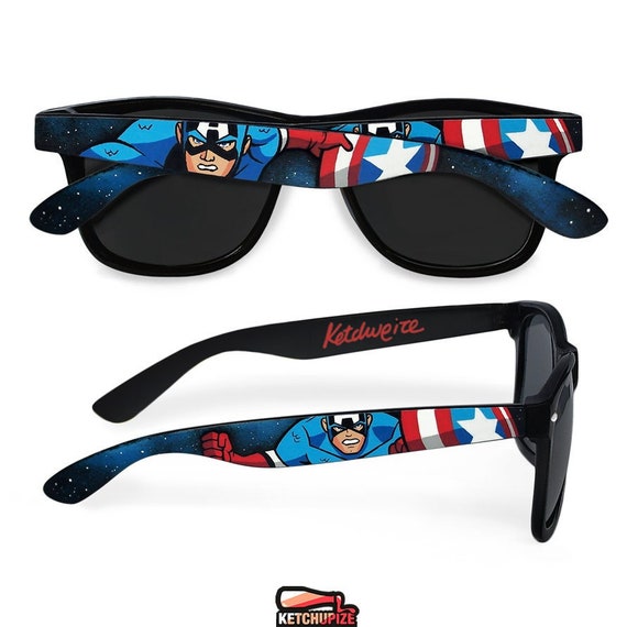 Captain America Sunglasses Avengers Birthday Gift for Him Geek - Etsy