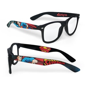 Comic book Wayfarer glasses unique birthday gift for boyfriend geek gift for her custom superhero Prescription painted comic clear lens nerd image 5