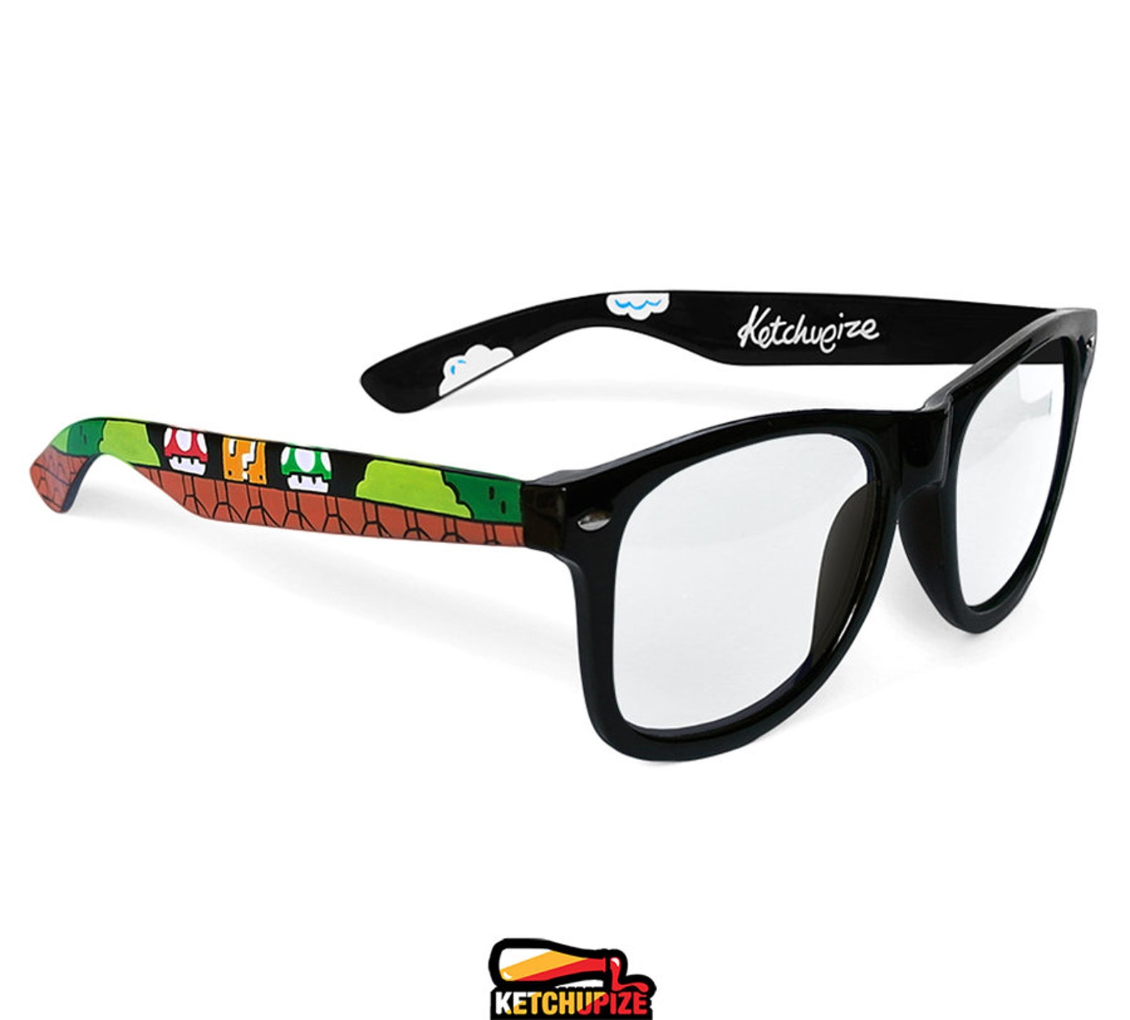 Mario sunglasses gamer gift for her handpainted wayfarer nerdy Etsy