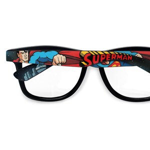 Comic book Wayfarer glasses unique birthday gift for boyfriend geek gift for her custom superhero Prescription painted comic clear lens nerd image 2