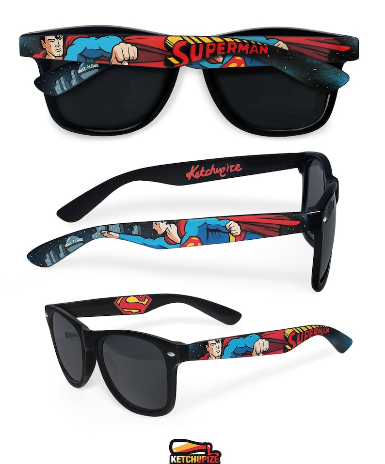 Comic book Wayfarer glasses unique birthday gift for boyfriend geek gift for her custom superhero Prescription painted comic clear lens nerd image 6