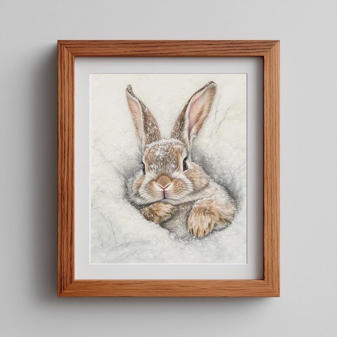 Rustic Bunny Digital Art Printable Decorative Rabbits Wall Art - Etsy