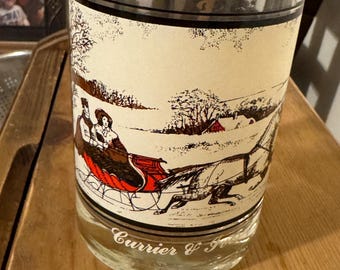 Vaso de colección vintage de Currier and Ives Arby's, 1981, modelo "El camino en invierno".