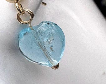 Blue Topaz earrings. Gold filled studs. Genuine blue topaz dangle drop earrings. Summer jewelry gift for her