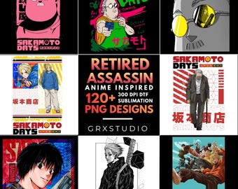 Más de 120 días de asesinos retirados / Inspirado en el anime / PNG de 300 DPI / Diseños de camisetas DTF y sublimación / Diseños de sudaderas / Descarga digital