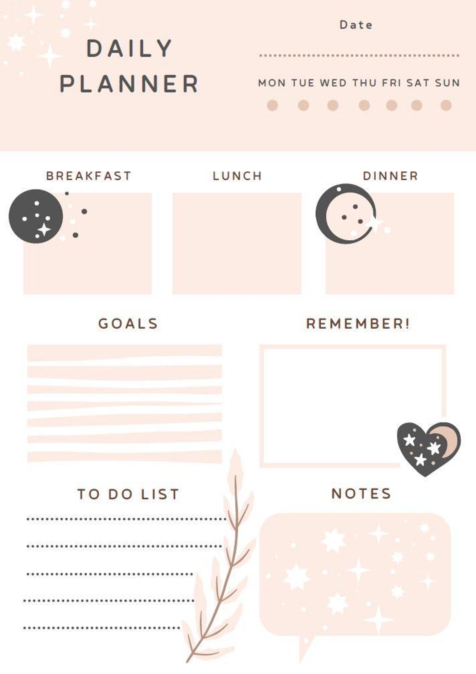 Minimalist Daily Planner Printable | Pink Neutral Organizer (A4 JPEG ...