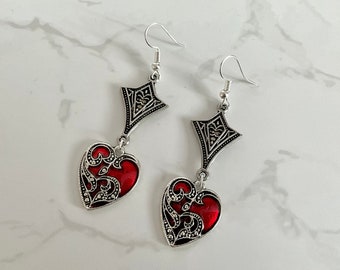 Crimson Heart Earrings