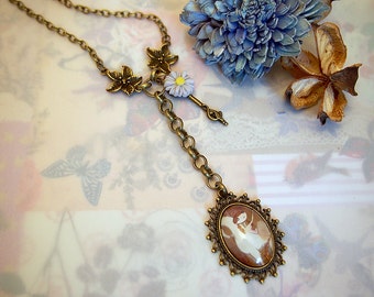 Ella Vintage style Sweet Gothic Lolita Mori Girl Dolly Kei Necklace, steampunk, fairytale