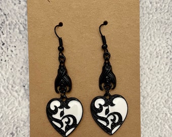 Vampire heart earrings